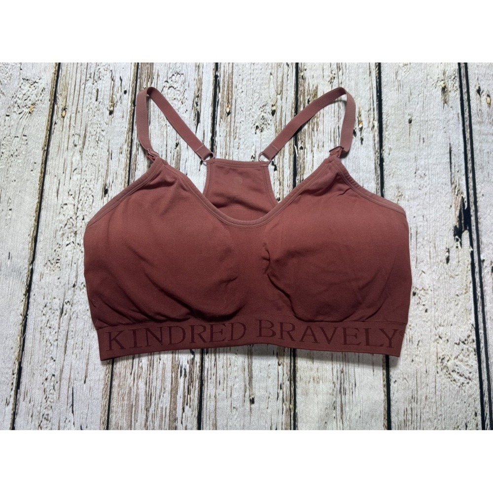 Kindred Bravely Orange “L Busty” Bra Nursing Pumping Wireless Stretch Pullover